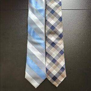 Express Blue and Gray Striped Skinny Tie Set